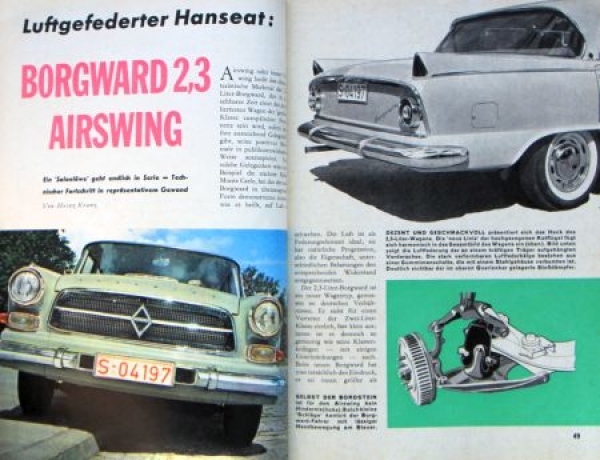 "Hobby - Das Magazin der Technik" 1960 Borgward Airswing Technic-Magazine (8784)